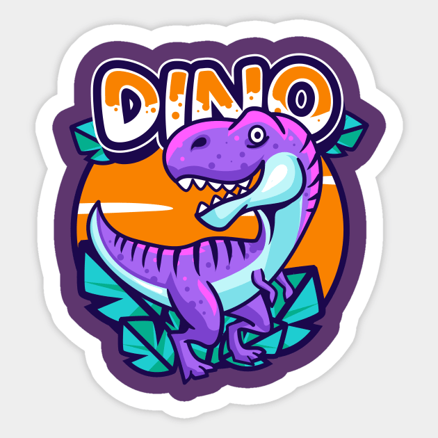 Cute Purple Dino Sticker by Harrisaputra